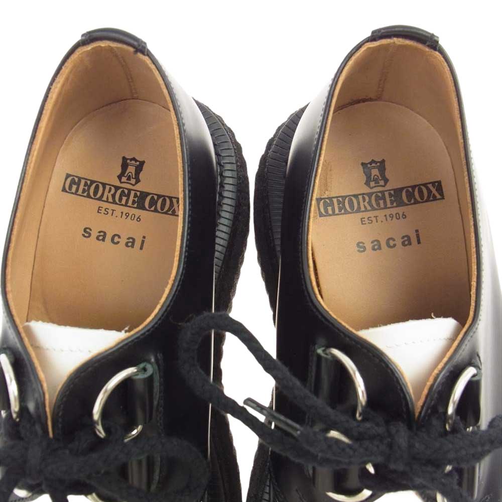 GEORGE COX ジョージコックス × SACAI サカイ 21-05763 HAMILTON ハミルトン ダブルソール クリーパー シューズ ブラック系 4【中古】