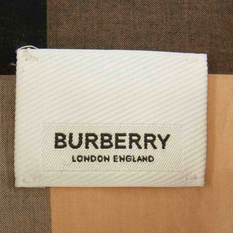 BURBERRY バーバリー 20AW 8033101 ロゴ パッチワーク プリント アシンメトリー デザイン チェック シャツ ブラウン系 S【中古】