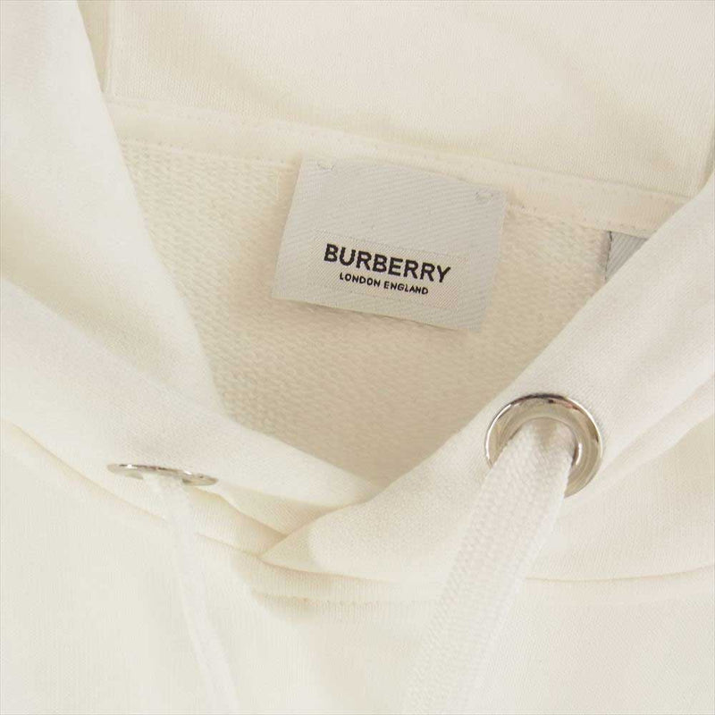 BURBERRY バーバリー 8048749 ホースフェリープリント ロゴ パーカー ホワイト ホワイト系 S【美品】【中古】