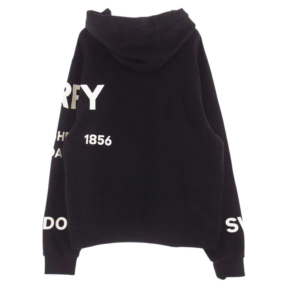 BURBERRY バーバリー 8040767 ホースフェリープリント ロゴ パーカー ブラック ブラック系 L【美品】【中古】