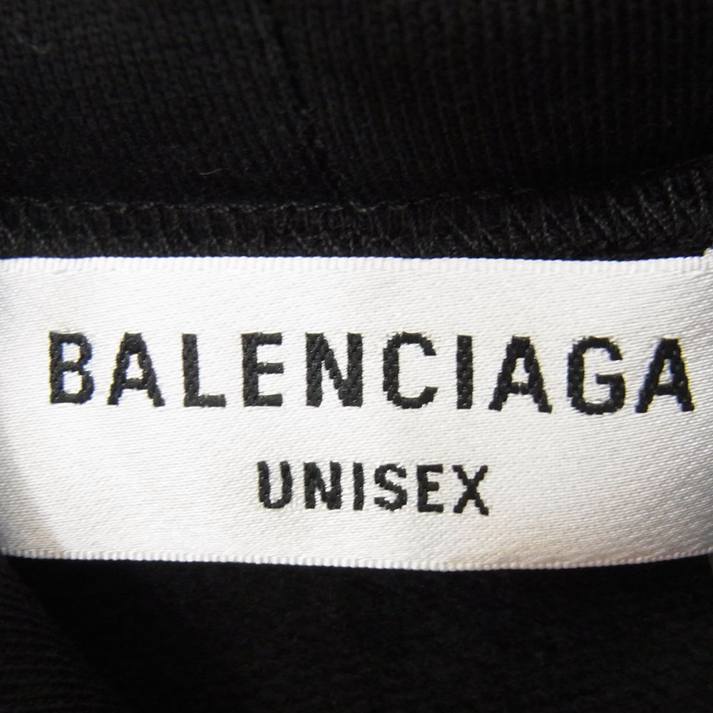 BALENCIAGA バレンシアガ 22AW 675003 TLVL8 PARIS ロゴ パーカー ブラック系 L【美品】【中古】