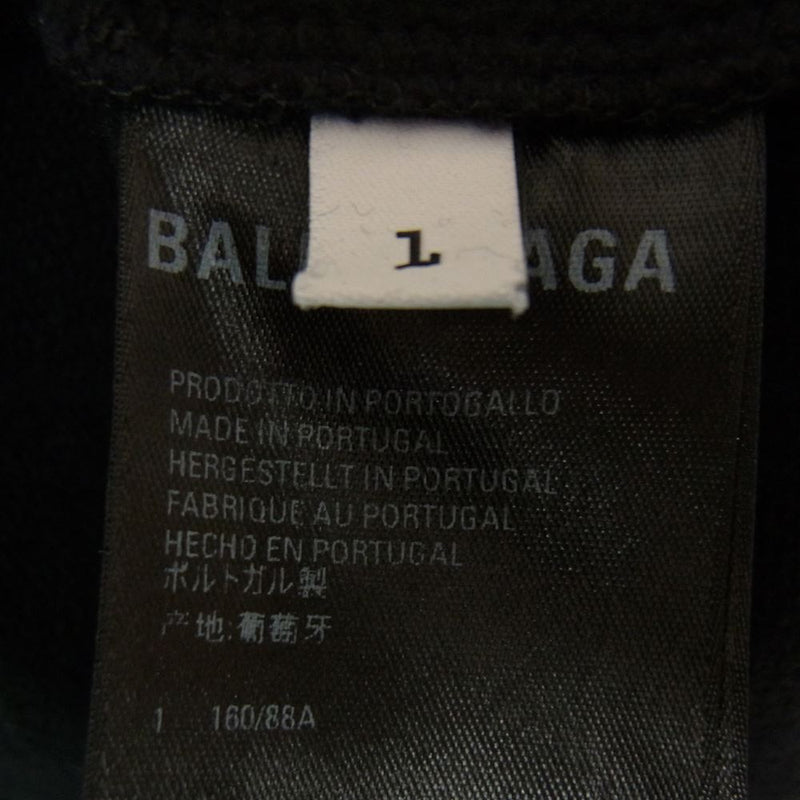 BALENCIAGA バレンシアガ 22AW 675003 TLVL8 PARIS ロゴ パーカー ブラック系 L【美品】【中古】