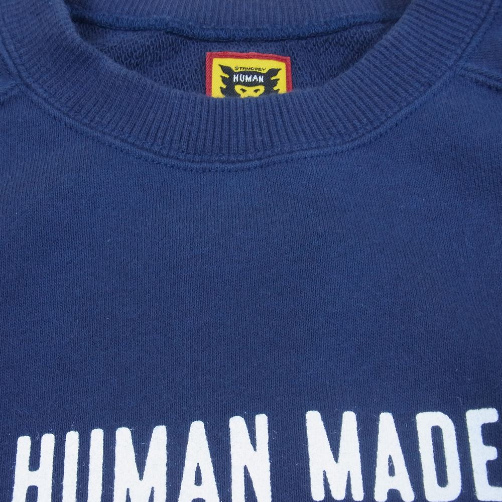 HUMAN MADE ヒューマンメイド クルーネック ロゴ スウェット ネイビー系 M【中古】