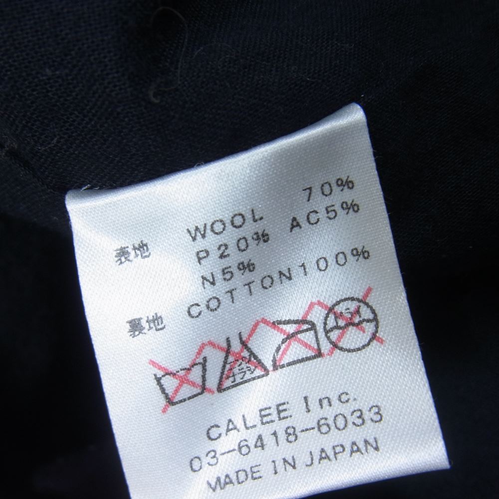 CALEE キャリー ウール 5ボタン シングル コート ブラック系 S【中古】