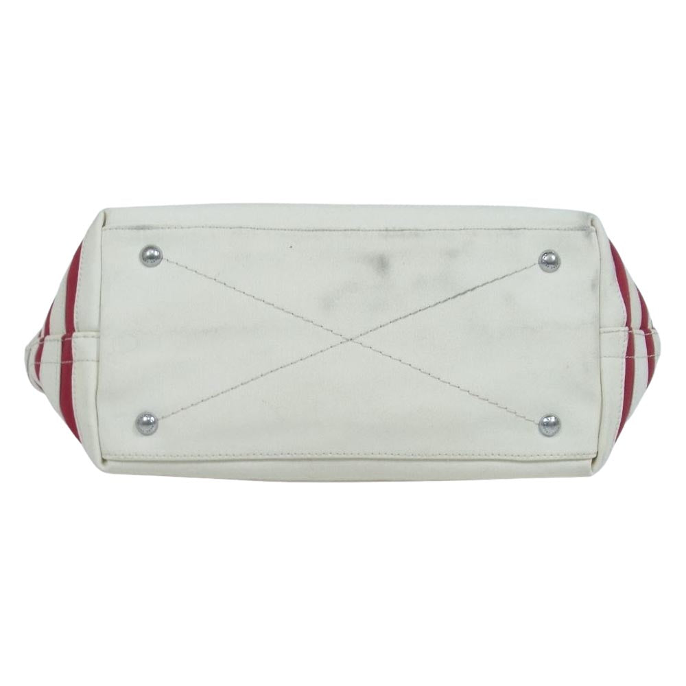MARC BY MARC JACOBS マークバイマークジェイコブス キャンバス トートバッグ ホワイト系 レッド系【中古】