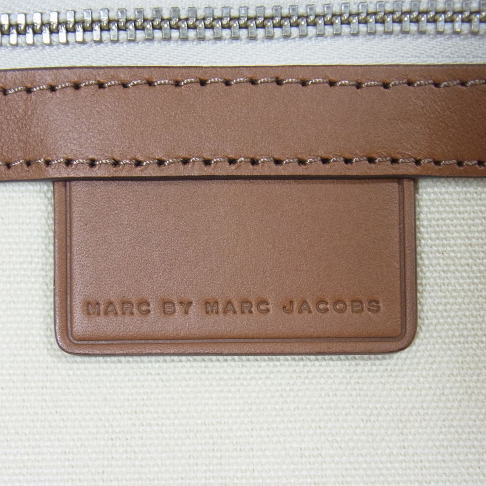 MARC BY MARC JACOBS マークバイマークジェイコブス キャンバス トートバッグ ホワイト系 レッド系【中古】