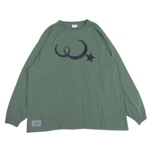 WTAPS ダブルタップス 22SS MOON & STAR ムーン＆スター ロンT 長袖 Tシャツ  グリーン系 3【中古】