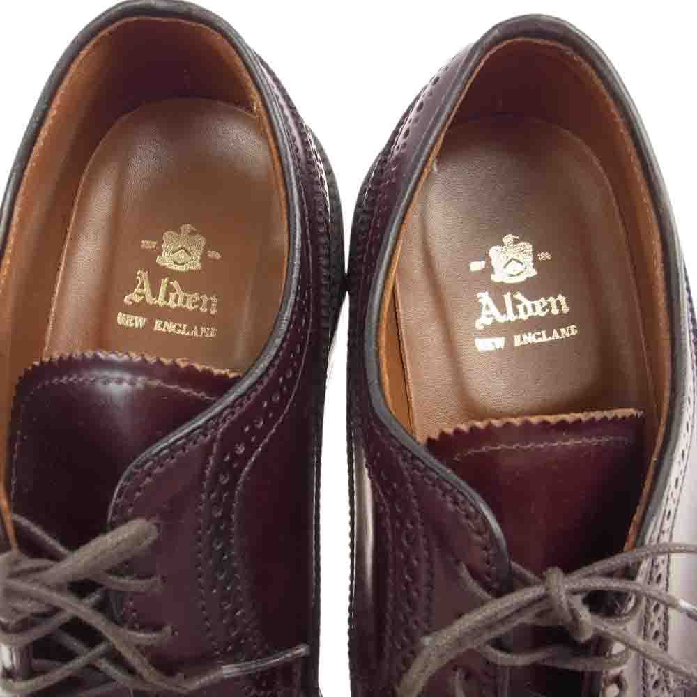 ALDEN オールデン 975 Long Wing Tip  Color 8 Cordovan コードバン ロングウィングチップ シューズ バーガンディ ワインレッド系 8D【中古】