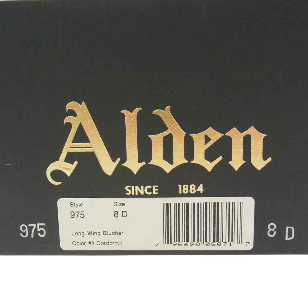 ALDEN オールデン 975 Long Wing Tip  Color 8 Cordovan コードバン ロングウィングチップ シューズ バーガンディ ワインレッド系 8D【中古】