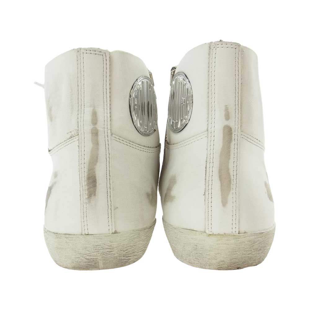 GOLDEN GOOSE ゴールデングース Francy ハイカット スニーカー ヴィンテージ加工  ホワイト系 44【中古】