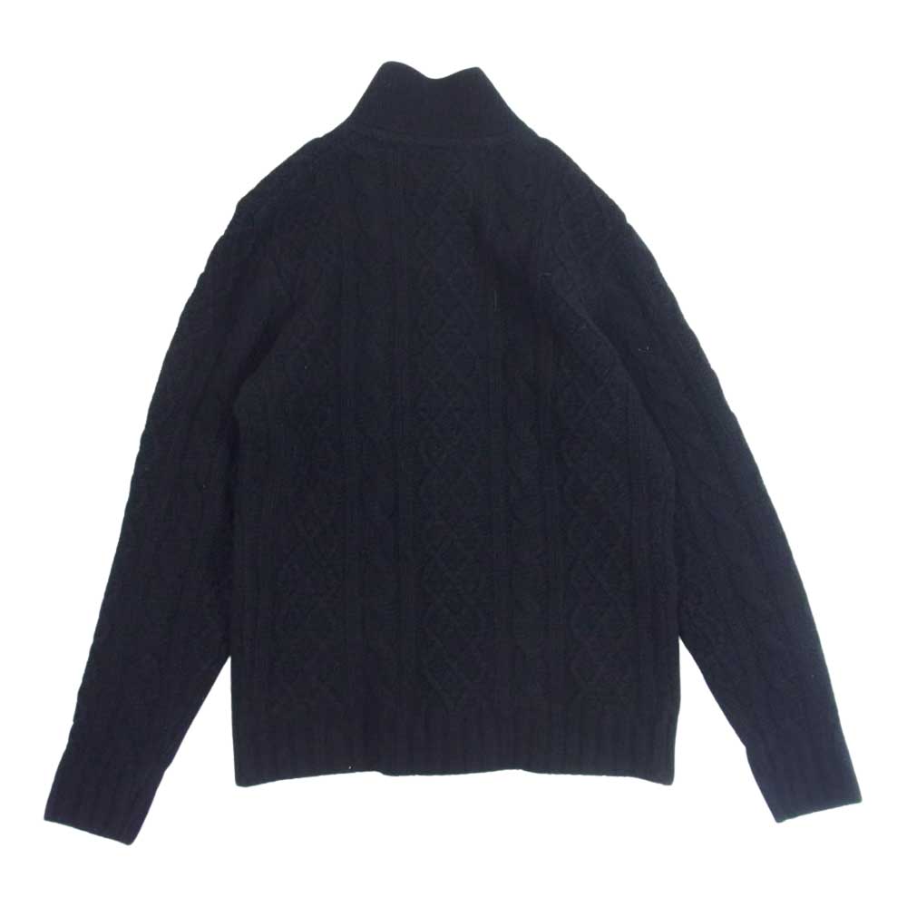 Aquascutum アクアスキュータム ケーブル ニット カーディガン ブラック系 M【中古】