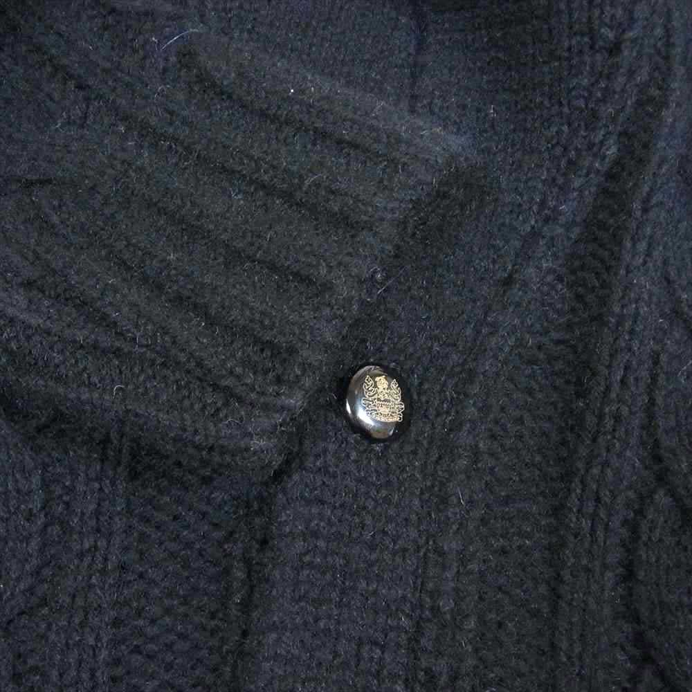 Aquascutum アクアスキュータム ケーブル ニット カーディガン ブラック系 M【中古】