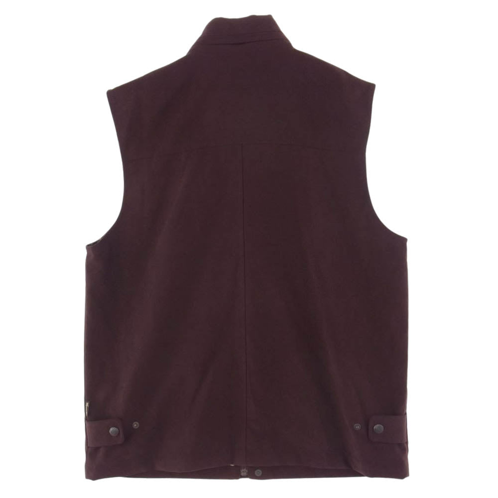 Aquascutum アクアスキュータム 撥水 裏チェック ベスト ワインレッド系 M【中古】