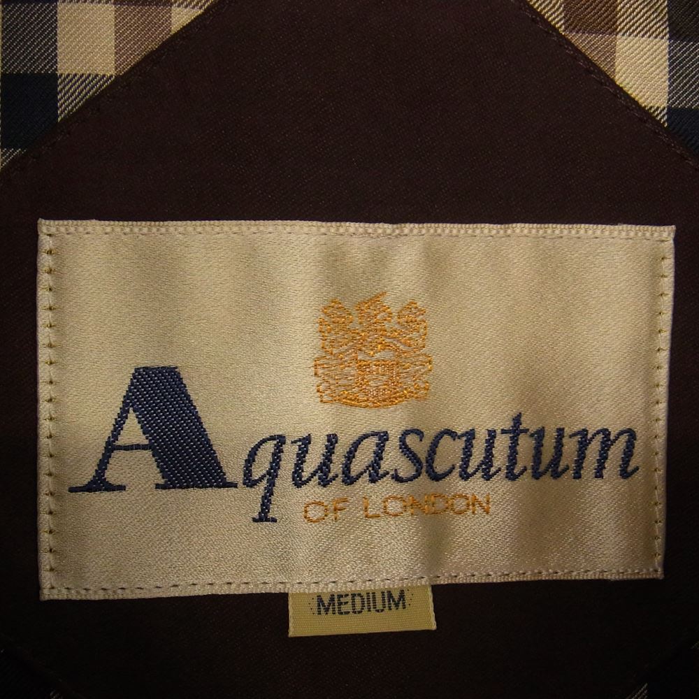 Aquascutum アクアスキュータム 撥水 裏チェック ベスト ワインレッド系 M【中古】