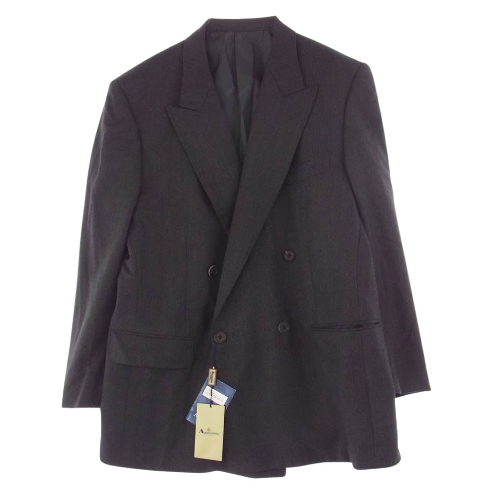 Aquascutum アクアスキュータム メリノウール ダブルブレスト ジャケット グレー系【極上美品】【中古】