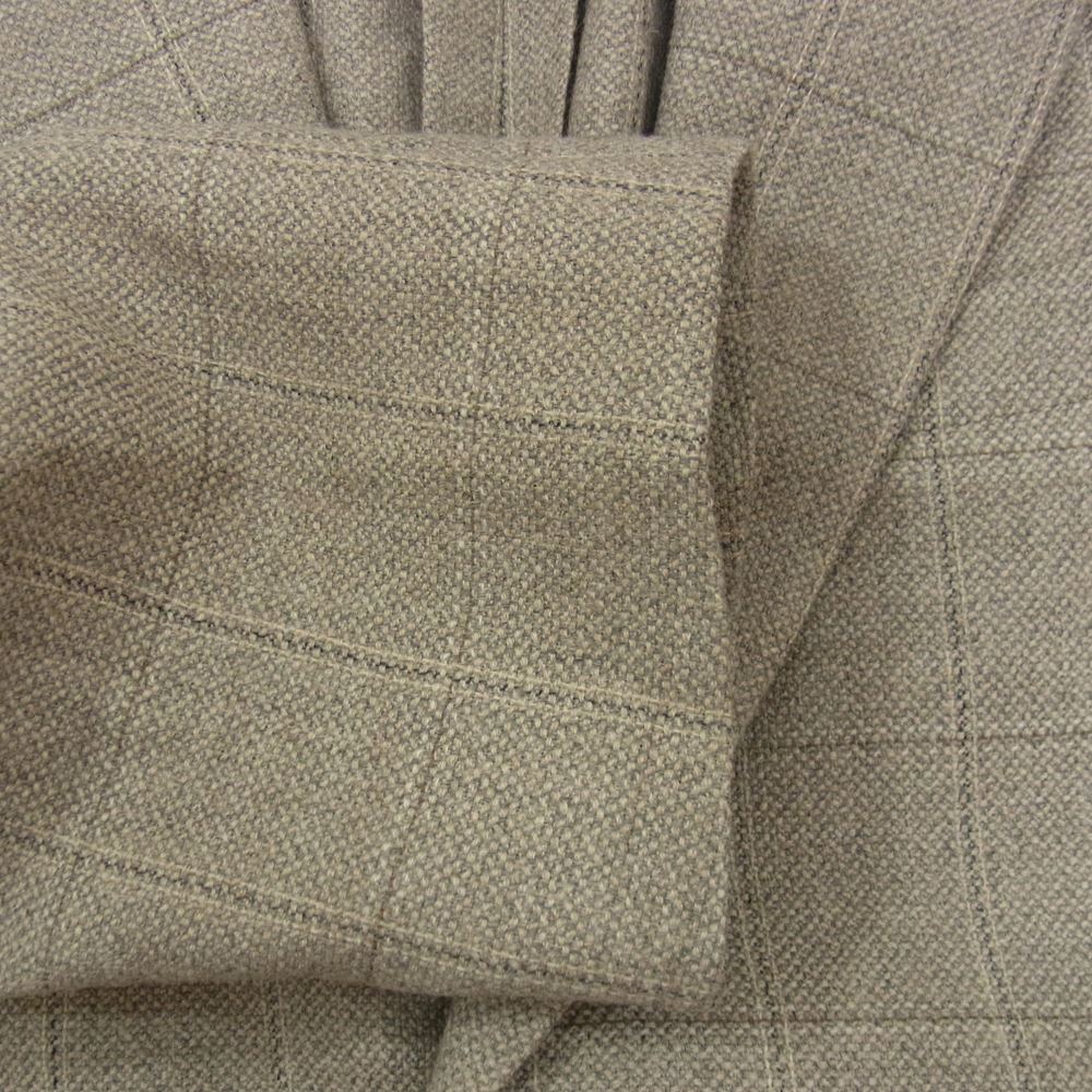 Aquascutum アクアスキュータム ウール チェック テーラード ジャケット グレー系 M【極上美品】【中古】