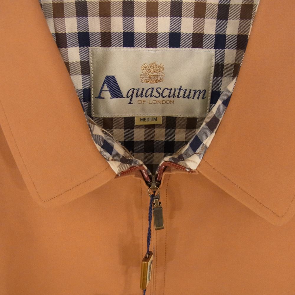 Aquascutum アクアスキュータム コットン ポリエステル フルジップ ジャケット ブラウン系 M【中古】