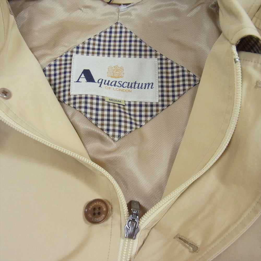 Aquascutum アクアスキュータム フード付き コットン ハーフ コート ベージュ系 M【中古】