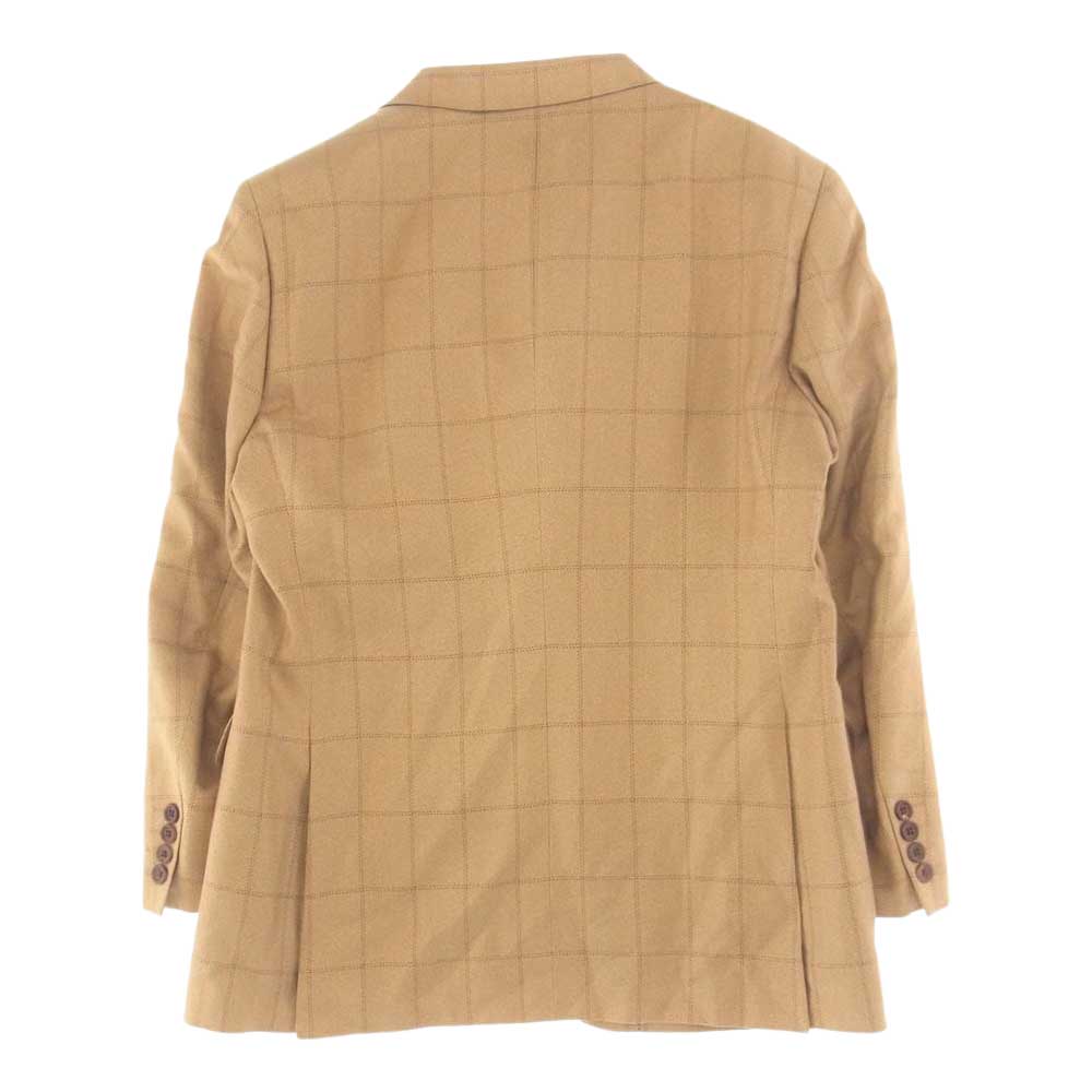Aquascutum アクアスキュータム シルク チェック テーラード ジャケット ベージュ系【極上美品】【中古】