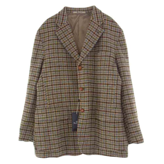 Aquascutum アクアスキュータム ウール ツイード テーラード ジャケット マルチカラー系 L【極上美品】【中古】