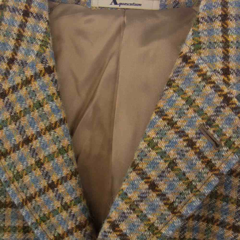Aquascutum アクアスキュータム ウール ツイード テーラード ジャケット マルチカラー系 L【極上美品】【中古】