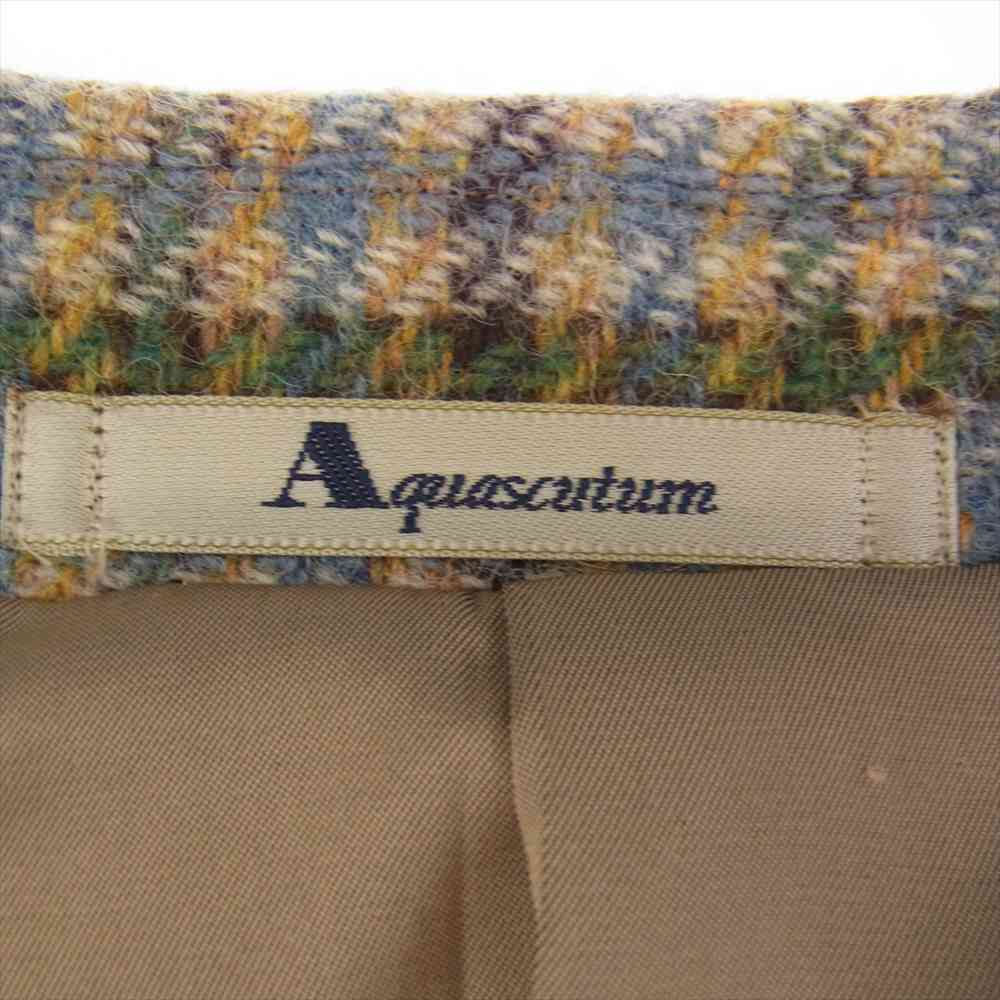 Aquascutum アクアスキュータム ウール ツイード テーラード ジャケット マルチカラー系 L【極上美品】【中古】