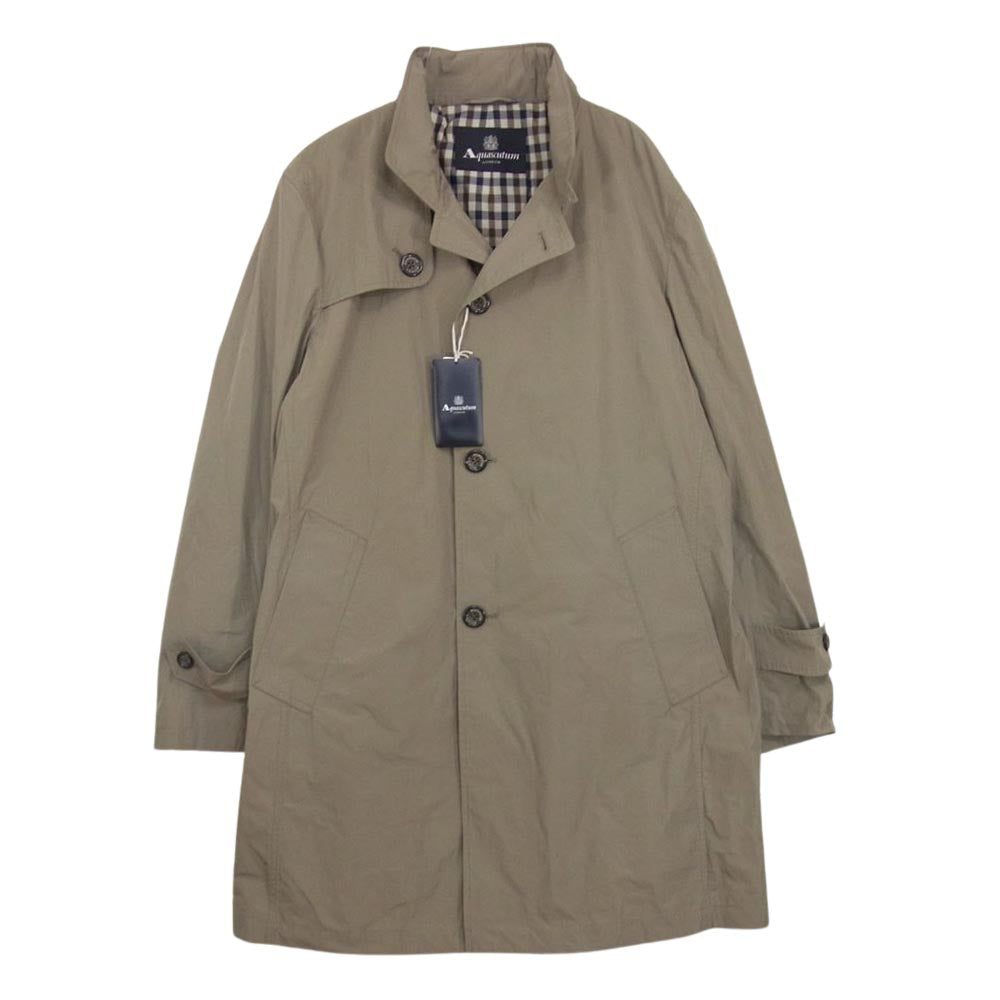 Aquascutum アクアスキュータム ポリエステル 撥水加工 コート カーキ系 40【極上美品】【中古】