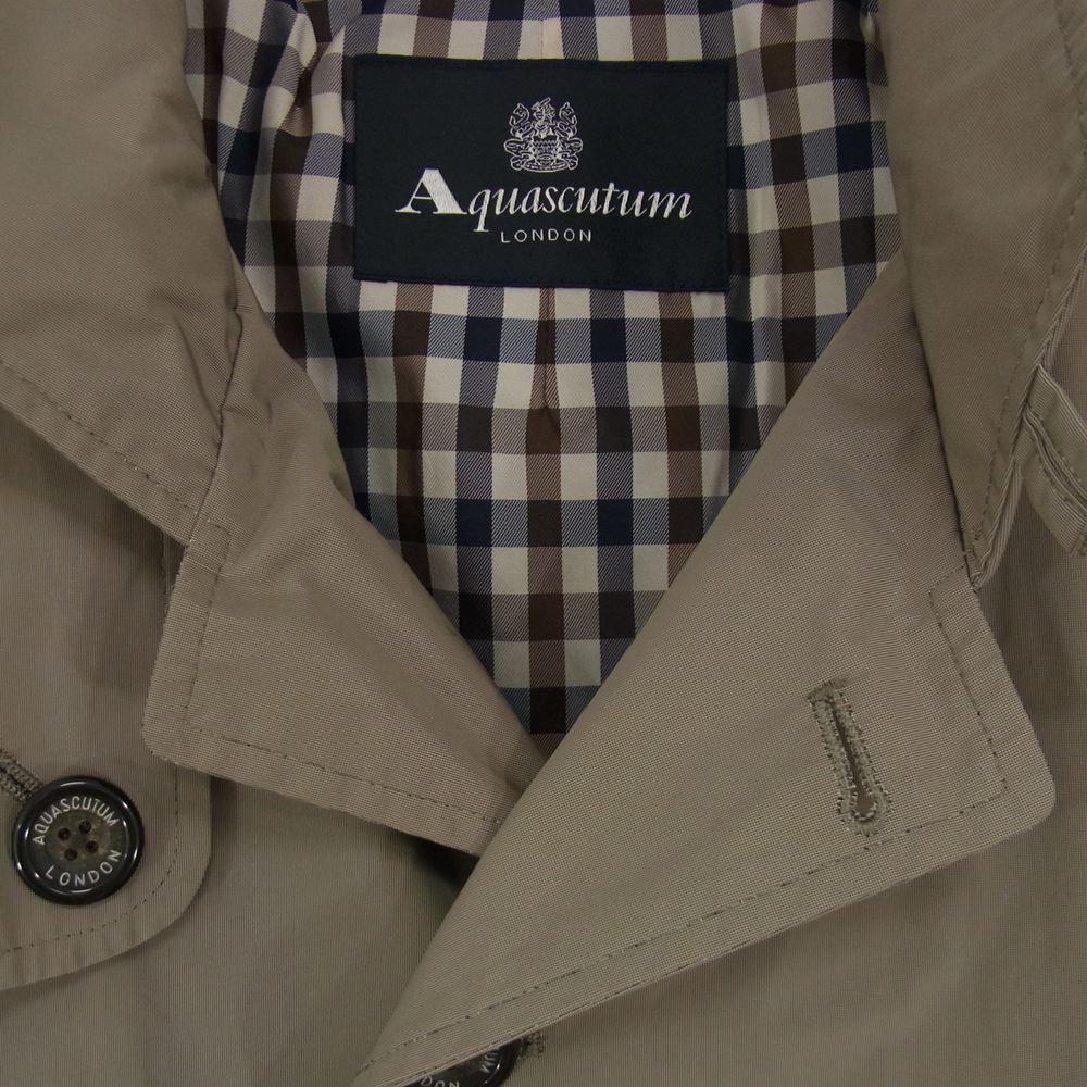 Aquascutum アクアスキュータム ポリエステル 撥水加工 コート カーキ系 40【極上美品】【中古】