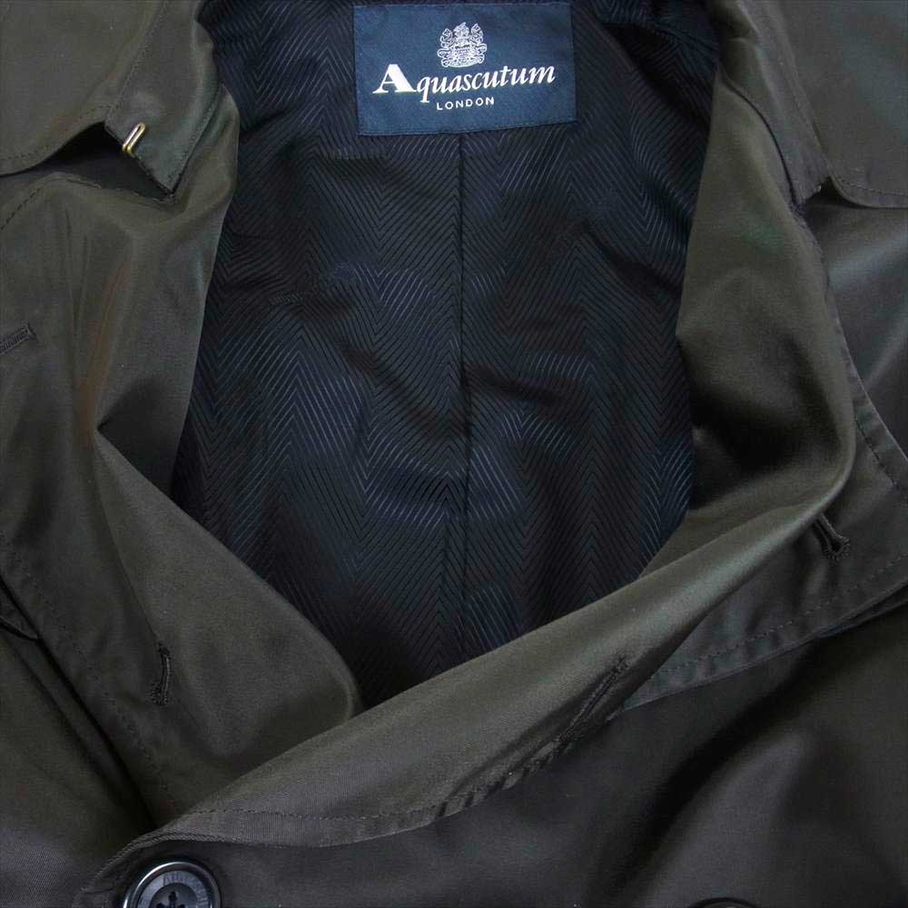 Aquascutum アクアスキュータム ナイロン トレンチ コート モスグリーン系 34【中古】