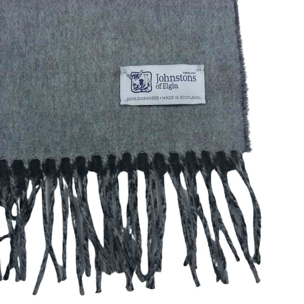 ジョンストンズ カシミヤ マフラー ストール グレー系 チャコール系【新古品】【未使用】【中古】