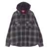 Supreme シュプリーム 21AW Hooded Flannel Zip Up Shirt フーデッド フランネル ジップ アップ シャツ ブラック系 M【中古】