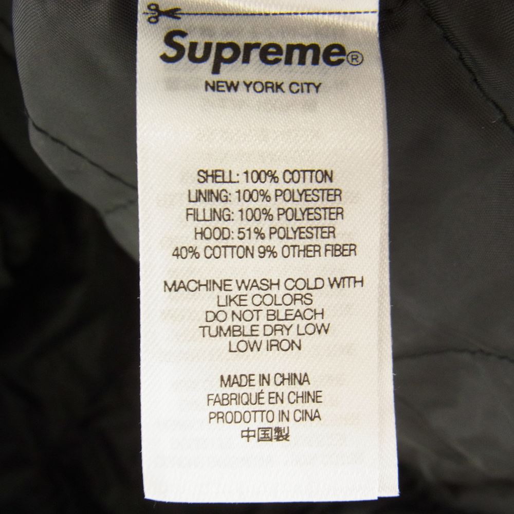 Supreme シュプリーム 21AW Hooded Flannel Zip Up Shirt フーデッド フランネル ジップ アップ シャツ ブラック系 M【中古】