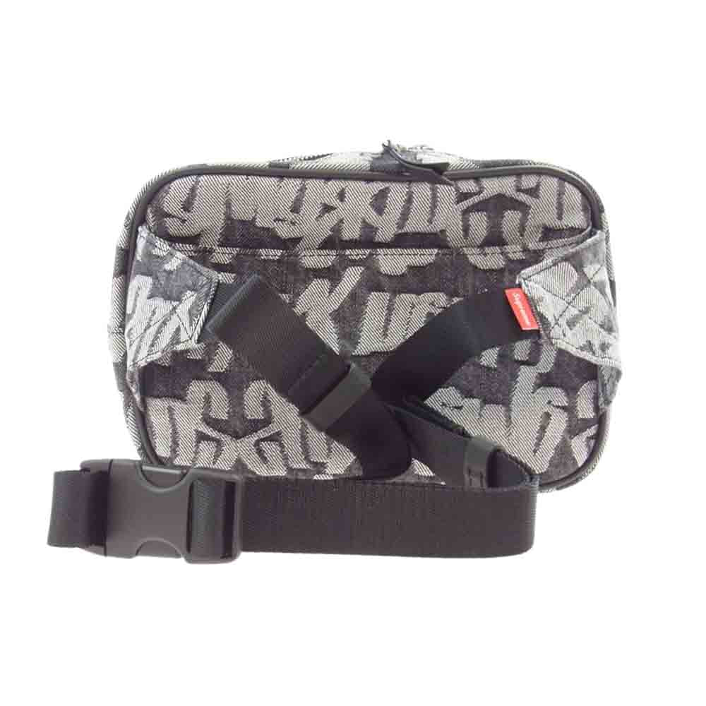 Supreme シュプリーム 22SS Fat Tip Jacquard Denim Waist Bag ファット チップ ジャガード デニム ウエスト バッグ ブラック系【極上美品】【中古】