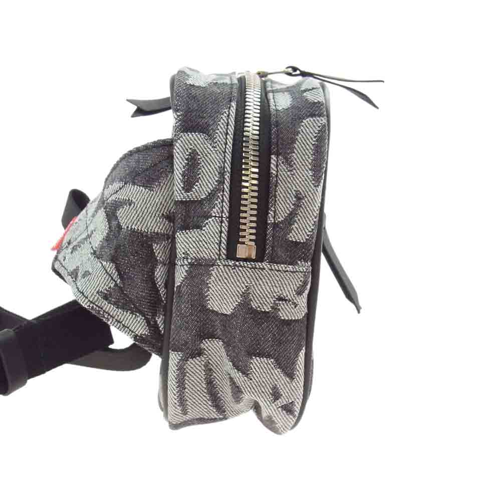 Supreme シュプリーム 22SS Fat Tip Jacquard Denim Waist Bag ファット チップ ジャガード デニム ウエスト バッグ ブラック系【極上美品】【中古】