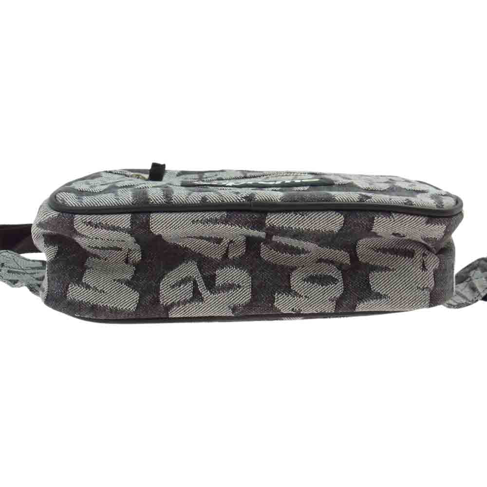Supreme シュプリーム 22SS Fat Tip Jacquard Denim Waist Bag ファット チップ ジャガード デニム ウエスト バッグ ブラック系【極上美品】【中古】