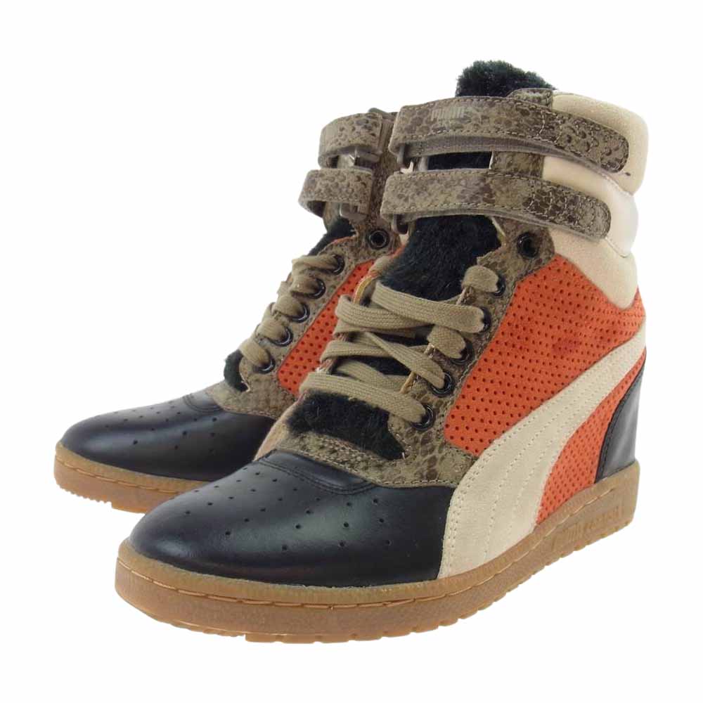 PUMA プーマ 355222-01 01 atmos SKY WEDGE FUR WMNS アトモス インヒール スニーカー ブラック系 オレンジ系 ベージュ系 25cm【中古】