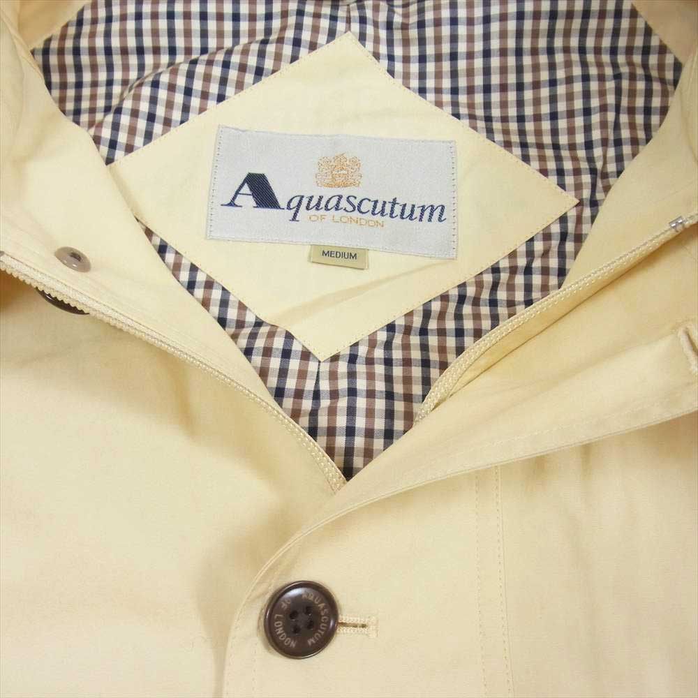 Aquascutum アクアスキュータム フード付きハーフコート イエロー系 M【中古】