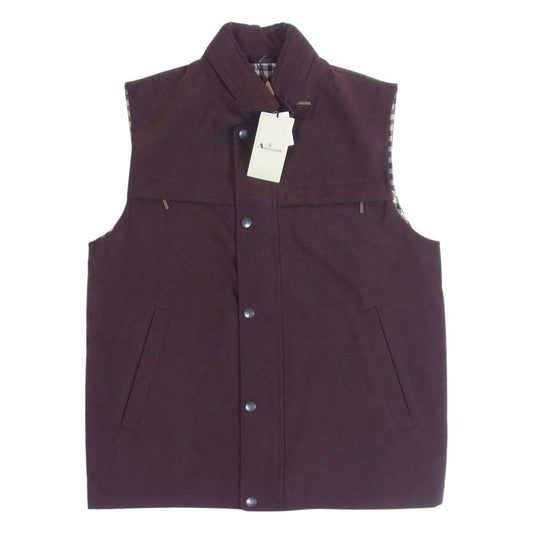 Aquascutum アクアスキュータム 撥水フェイクスエード ベスト パープル系 M【極上美品】【中古】
