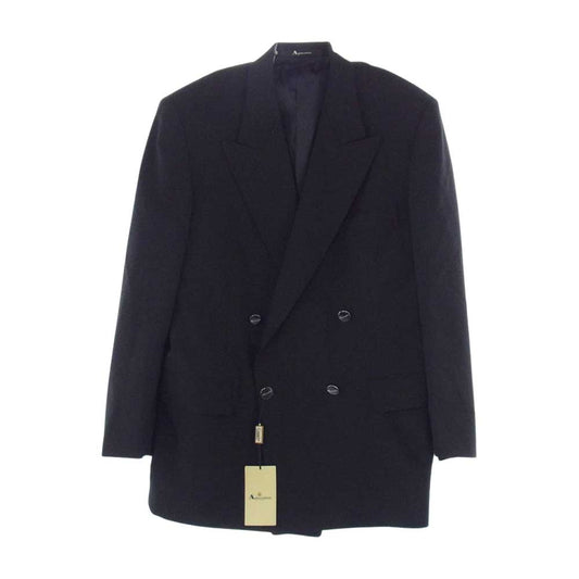 Aquascutum アクアスキュータム ウール ダブル ジャケット ブラック系 胸囲94 胴囲84 身長165【極上美品】【中古】