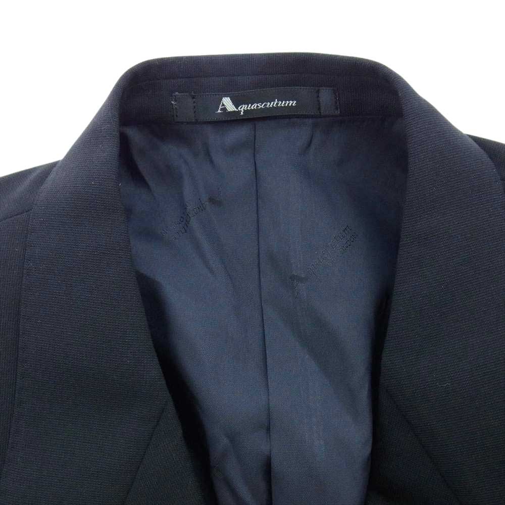 Aquascutum アクアスキュータム ウール ダブル ジャケット ブラック系 胸囲94 胴囲84 身長165【極上美品】【中古】