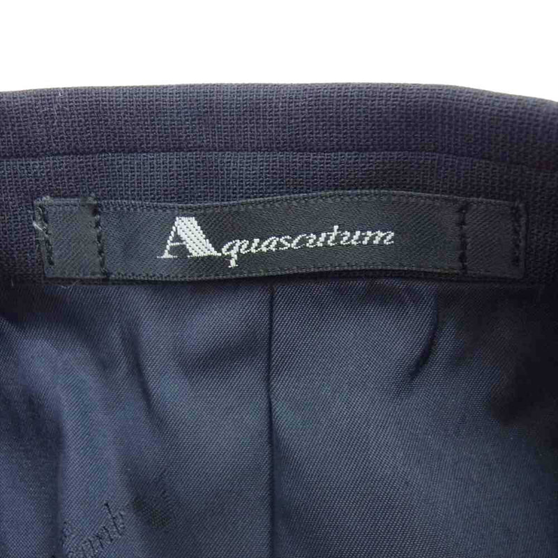 Aquascutum アクアスキュータム ウール ダブル ジャケット ブラック系 胸囲94 胴囲84 身長165【極上美品】【中古】