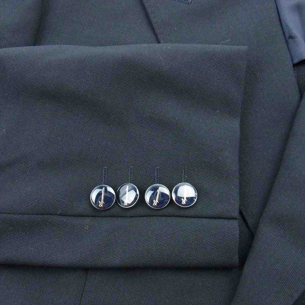 Aquascutum アクアスキュータム ウール ダブル ジャケット ブラック系 胸囲94 胴囲84 身長165【極上美品】【中古】