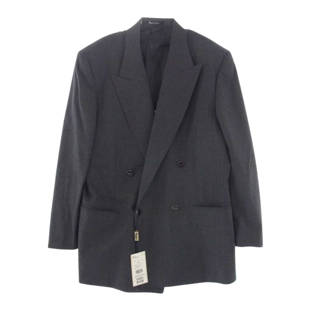 Aquascutum アクアスキュータム ウール ダブル ジャケット グレー系 グレー系 胸囲94 胴囲84 身長165【極上美品】【中古】
