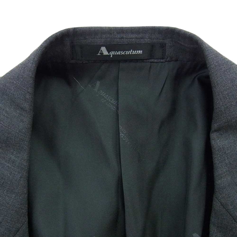 Aquascutum アクアスキュータム ウール ダブル ジャケット グレー系 グレー系 胸囲94 胴囲84 身長165【極上美品】【中古】
