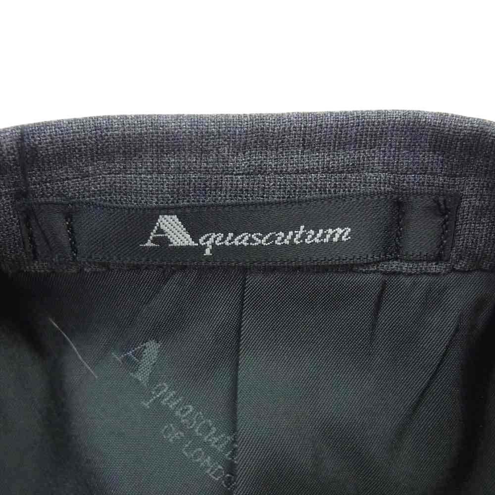 Aquascutum アクアスキュータム ウール ダブル ジャケット グレー系 グレー系 胸囲94 胴囲84 身長165【極上美品】【中古】