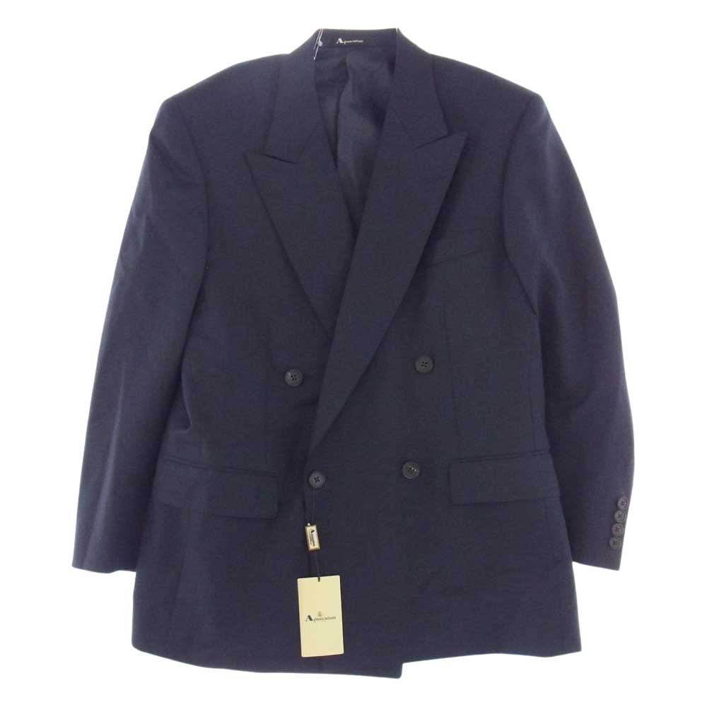 Aquascutum アクアスキュータム モヘヤ混 ダブル ジャケット ネイビー系 胸囲94 胴囲84 身長165【極上美品】【中古】