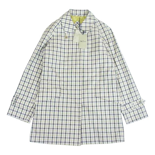 Aquascutum アクアスキュータム チェック ハーフ コート イエロー系 9【美品】【中古】