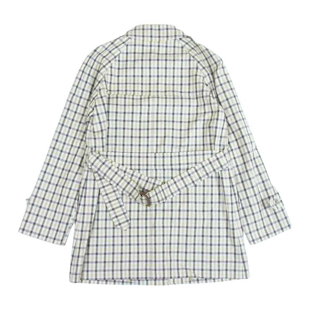 Aquascutum アクアスキュータム チェック ハーフ コート イエロー系 9【美品】【中古】