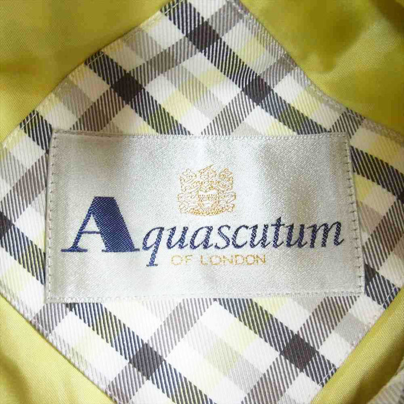 Aquascutum アクアスキュータム チェック ハーフ コート イエロー系 9【美品】【中古】