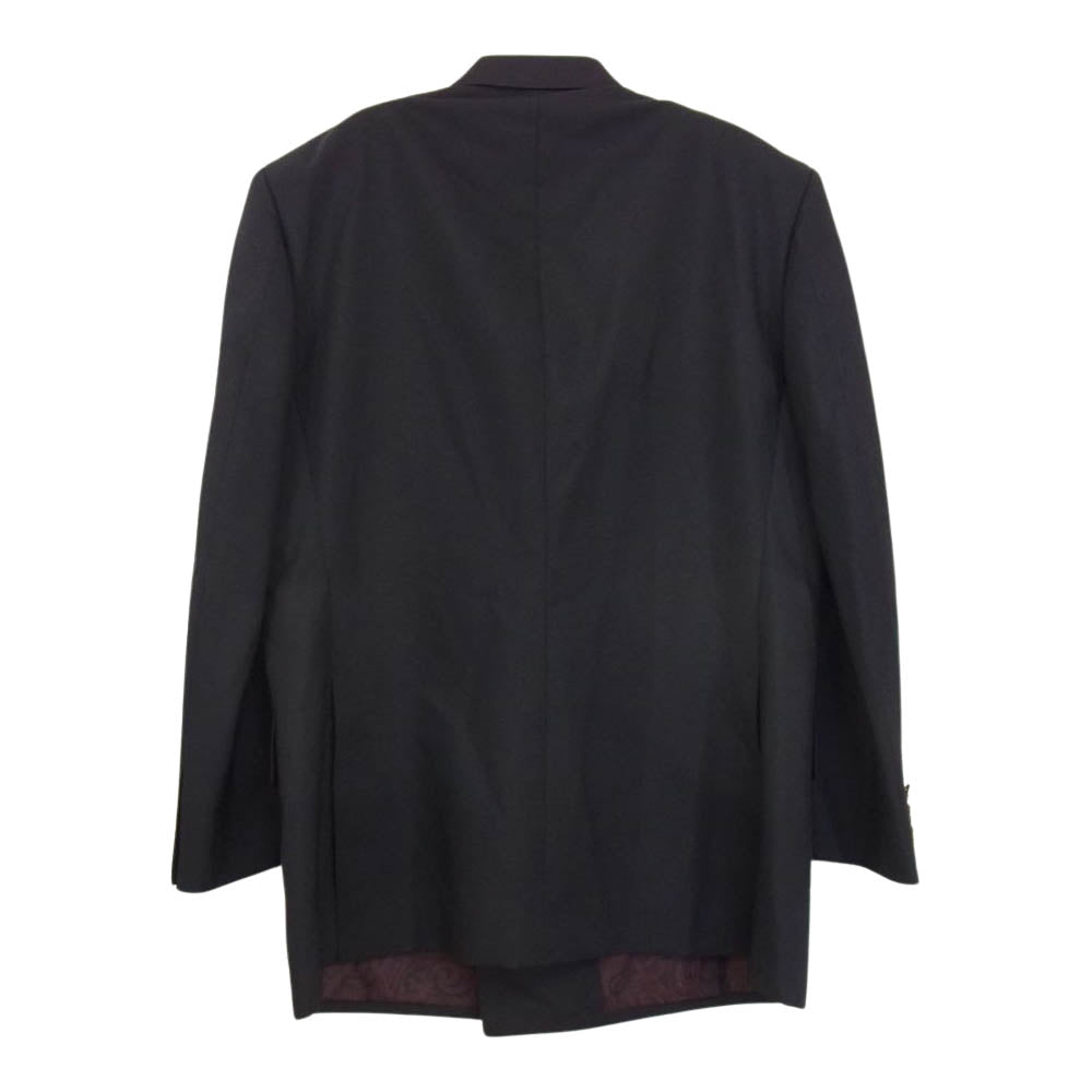 Aquascutum アクアスキュータム モヘヤ混 ダブル ジャケット ペイズリー 赤系 半裏仕様 ネイビー系 94AB4【極上美品】【中古】
